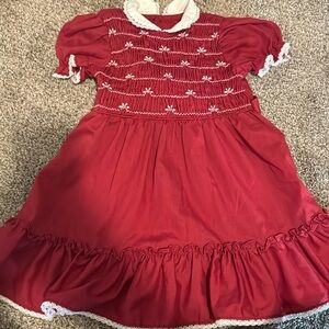 Girls Winnie the Pooh dress maroon flowers
